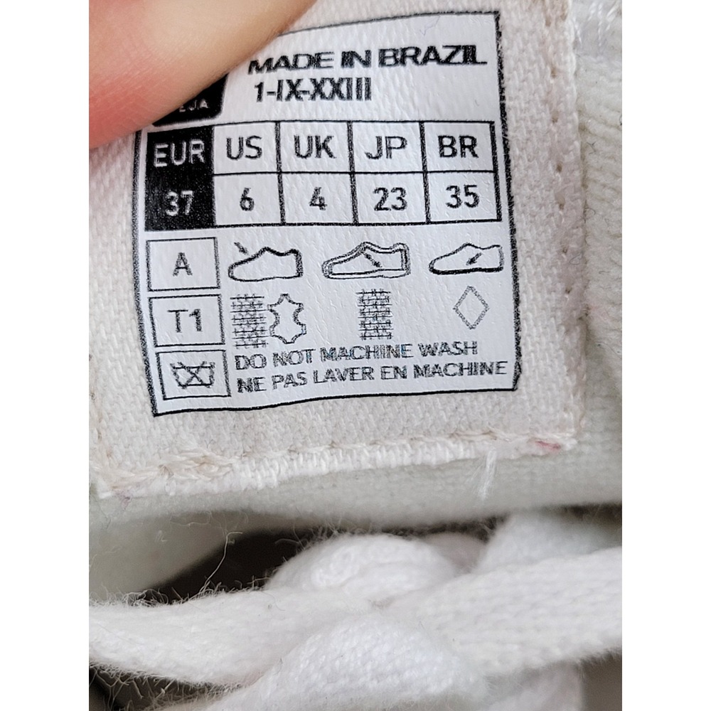 Veja Volley Canvas White Emeraude Green Sneakers VO0103525A410 Womens 6 - Picture 9 of 10